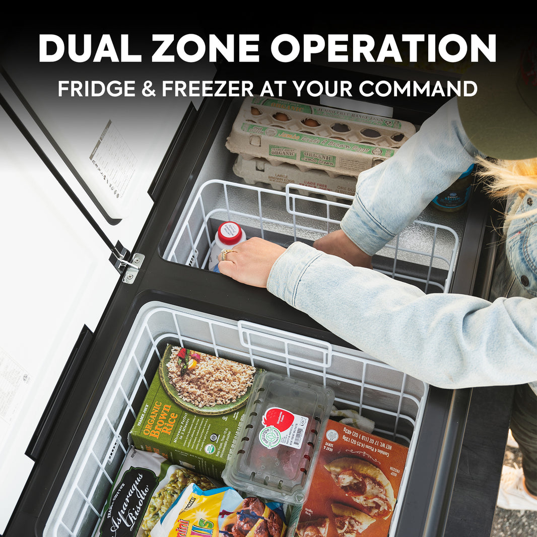 VL90ProD Dual Zone RV 12 volt Fridge Plug in Cooler