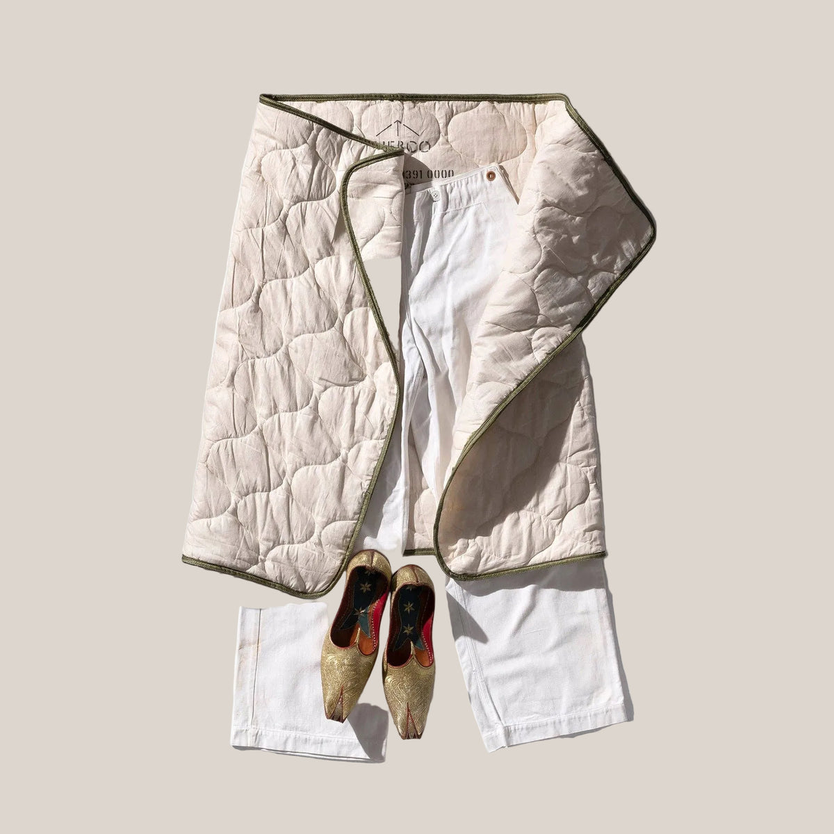 Vintage Parachute Line Quilted Blanket